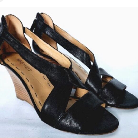 Nine West Shoes - Nine West Zip Wedge Heels in Black size 10